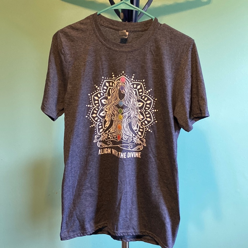 Women’s Small Gildan Soft Style Tee Heather Blue EUC
